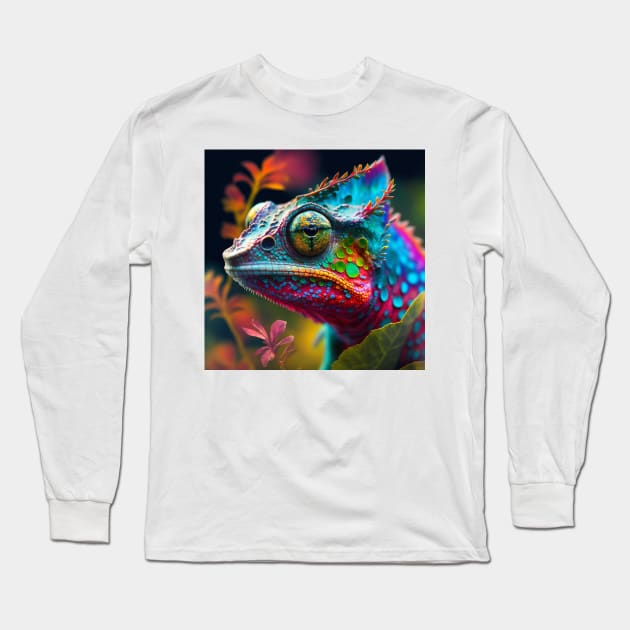 Living Life In Colour - Lizard Long Sleeve T-Shirt by AICreateWorlds